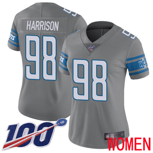 Detroit Lions Limited Steel Women Damon Harrison Jersey NFL Football #98 100th Season Rush Vapor Untouchable->youth nfl jersey->Youth Jersey